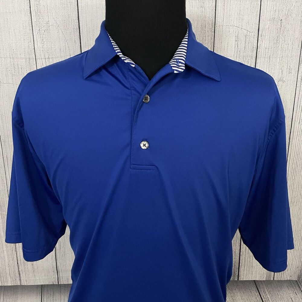 FootJoy Men's Large Blue Moisture Wicking Short Sleeve Golf Polo Shirt